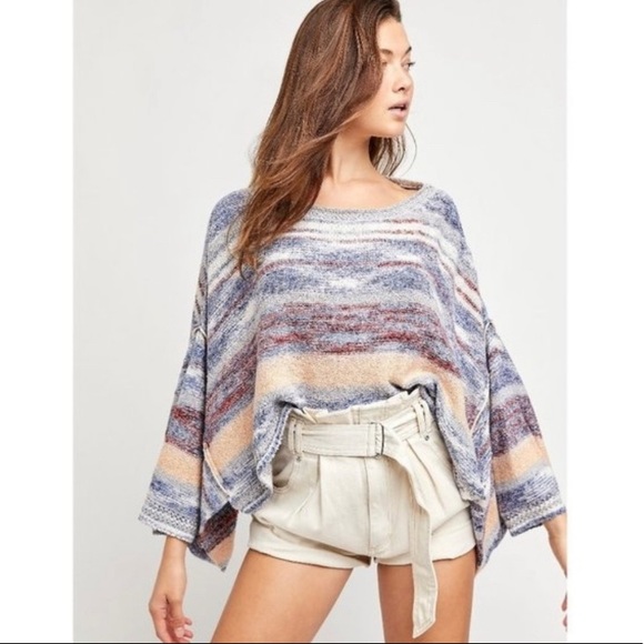 Free People Sweaters - Free People Saturn Poncho Midnight Canyon Combo